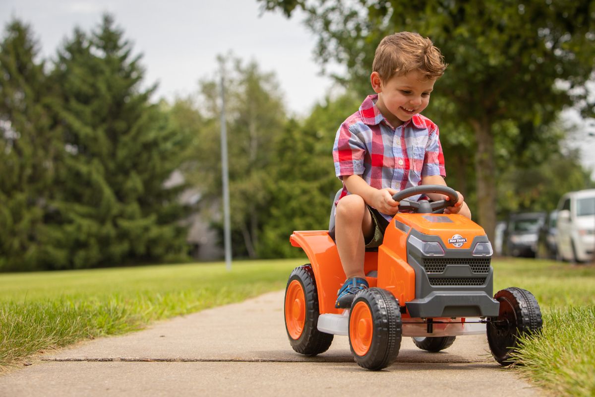 Toddler ride hot sale on lawn mower